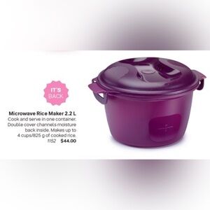 Tupperware Microwave Rice Maker
